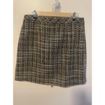 Karl Lagerfeld Paris Tweed Mini Skirt Black Beige Gold Accents Size‎ 12 Photo 8