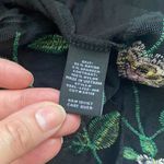 Kim And Cami sheer floral hem black open long knit cardigan, size M Photo 2