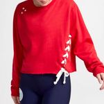 SoulCycle NWOT  embroidered lace up cropped sweatshirt sz XL Photo 0