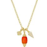 Kendra Scott  Demi Charm Necklace Gold Papaya Mother Of Pearl Photo 0