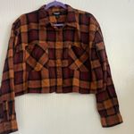 RSQ  Burgundy and Mustard Plaid Jacket Photo 1
