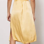 Raquel Allegra Slip Midi Dress Yellow Satin Size Small/4 Photo 0