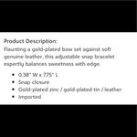 Fornash Minnie Studded Bow Bracelet Black Photo 2