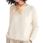 Madewell Stitchmix Cropped Pullover Sweater Womens Size Small Cream Soft Photo 0
