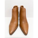 Arezzo Boots Size 9.5B Leather Pointed Toe Block Heel Pull On Booties NEW Brown Photo 3