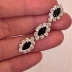 Beautiful Rhinestone Earrings Set 3 Formal Event Dressy Glam Jewelry Night Out Silver Photo 4