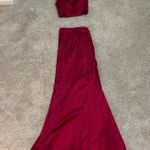 Sherri Hill  Long Satin Raspberry Two-Piece Dress Photo 4