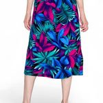 Kathie Lee Vintage Colorful Plant Tropical Printed Midi Skirt Photo 5