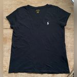 Ralph Lauren Polo  Women’s Sz M Polo Black Jersey V Neck‎ Tee Photo 2