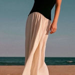 Solid & Striped NEW Halter Soglio Maxi Ecru Noir Dress Sz S Photo 0