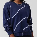 Athleta Sundown Crewneck TIe Dye Pullover Sweatshirt Blue Small Photo 0