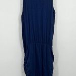 Sundry Womens XL Navy Blue Drop Waist Sleeveless Ruched Jade Dress Summer Casual Photo 0