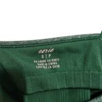 Aerie Green Rib Knit Unlined Cropped Square Neck Longline Tank Bralette Small Photo 8