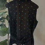 Jessica Howard Polka Dot Criss-Cross Taffeta Top Black Large  Cocktail Formal Photo 2
