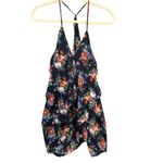 Poetry Mini Dress Womens S Navy Blue Floral Asymmetrical Layered Cover Up Boho Photo 4