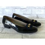 Salvatore Ferragamo Italian Patent Black Bow Accents Pumps Shoes Elegant Sz 6 C Photo 1
