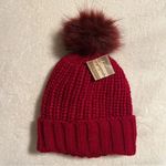 NWT Red Knit Beanie with Pom Pom Cozy Winter Hat Knit Hat Knit Toque Warm Photo 2