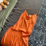 Silk Slip Dress Orange Size L Photo 1