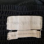 Urban Outfitters Black Long Sleeve Ruched Tie Square Neck Blouse Crop Top Size M Photo 2