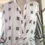 Elegant Leisure Asymmetric Casual Midi Dress Print Twist Design Shirt Dress Photo 3