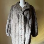 Vintage Gray Faux Fur Coat by Candace Originals 1950s Swing Style Jacket L/XL Size L Photo 0
