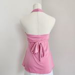 Y2K No Boundaries Pink Halter Top Beaded Rhinestone Front Detail Tank S Photo 4