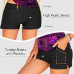 Tankini Two Piece Shorts Swimsuit with Pockets Black & Purple Size Med NWT #2242 Photo 4