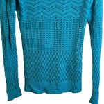 Athleta Shoreline Teal Knit Zip Up Sweater Hoodie #906244 Small 10% Cottom Photo 6