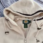 Cabela's Vintage Cabela’s Cream Fleece Hooded Jacket with Cozy Cabin Embroidery Photo 6