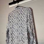 SanSoleil Long Sleeve Top 1/4 Quarter Zip Navy Blue Geometric Patterned Size XL White Photo 7