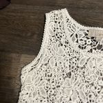 Loft  Croqueted Knit Floral White Women’s Sleeveless Tank Top Small Photo 10