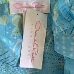 Oscar de la Renta  Robe Small Blue Sheer Short Sleeve‎ Luxury Designer NWT Photo 6