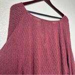 Free People Beach Women's Burgundy Long Sleeve Dress S Cover Up Woven Cotton Photo 5