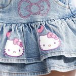 Hello Kitty  Pink Heart Belt Denim Mini Skirt Size Large NWT Photo 2