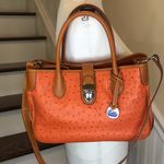 Dooney & Bourke Orange Ostrich Leather Crossbody Shoulder Bag Design NWOT Photo 0