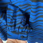 ALC Frank NWT‎ ALC Womens Kirk Silk Top in Blue/Black Zebra Sz 4 Office Career Lightweight Photo 6