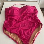J.Crew ruched bandeau one piece strapless or strap slimming swimsuit size 22 Photo 14