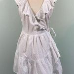 Tularosa X Revolve White Sleeveless Mini Floral Luzali Mini Wrap Dress Size M Photo 0