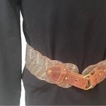 Glass Beaded Belt with leather accent buckle, Sz XS/S Photo 2