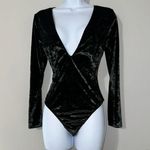 Victoria's Secret  DEEP V NECK BLACK VELVET LONG SLEEVE OPEN BACK BODYSUITSIZE M/L Photo 2