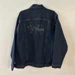 Stylo Jean Denim Jacket Womens Sz XL Blue Denim Las Vegas Rhinestone Embellished Photo 6
