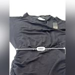 Monrow SUPER SOFT OPEN BACK SHIRRED DRESS BLACK Long Sleeve Size Small NEW Photo 10