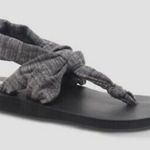 Mossimo Women's Tashi Soft Cotton Blend Yoga Thong Sling Sandals, Gray​​​ Black Size 6 Photo 0