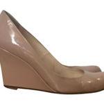 Christian Louboutin  Beige Patent Leather Wedge Pumps Iconic Elegance, Minor Wear Photo 0