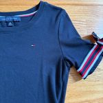 Tommy Hilfiger navy blue short sleeve bow tie sleeves tee XSmall 100% cotton Photo 1