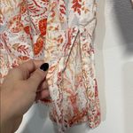 Chico's WOMENS LINEN TUNIC BLOUSE ORANGE 12/14 Photo 2