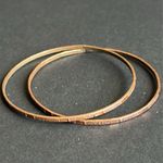 Women’s vintage dainty set of 2 rose gold‎ tone bangle bracelets one size Gold Photo 4