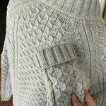 Lands' End  Lambswool Cable Knit Fisherman Cardigan Sweater Button Up Women's M Photo 6