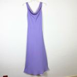 Vintage 90’s Lavender Purple Beaded Draped Neckline Maxi Formal Dress Size S Photo 7