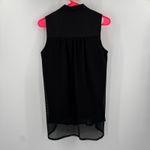 Finley Button Down Shirt SZ Small Sleeveless Mesh Black USA Made Luxury Classic Photo 1